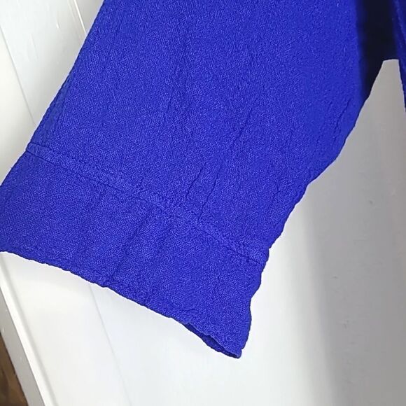 Sea Breeze Royal Blue Tunic Top, High-Low, Crinkled Fabric, Size XXXL - Picture 4 of 9